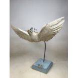 An imposing vintage United Nations Peace symbol of a dove in flight - dated 1964. W:82cm x H:80cm