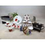 A quantity of ceramic and glass items including part set of Wedgwood Corn Poppy by Susie Cooper,