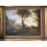 A very large reproduction old master style oil painting in modern good quality gilt frame. Signed