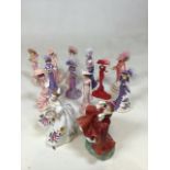 Royal Doulton figurines - Marilyn and Cheryl also with a quantity of Thomas Kinkade figurines