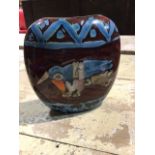 A hand painted Anita Harris vase decorated oath a Kingfisherr W:20cm x H:21cm