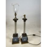 A pair of Wedgwood style table lamps H:60cm