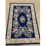 A vintage Chinese Aubusson style flat weave rug. W:113cm x H:177cm