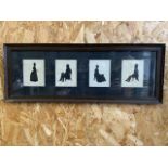 Four framed silhouettes. W:60cm x H:23cm