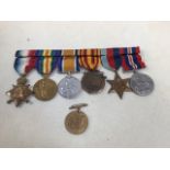 A group of medals from PTE WH Wilson A.S.C from WWl and WWll included British War medal WWI, WWII