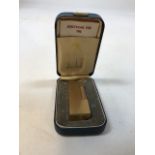 Mid century Dunhill Rollagas lighter yellow metal lighter complete with original box and