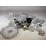 A quantity of cut glass and crystal and other items