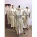 Five raw silk kimonos
