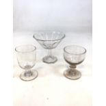 19th Century glass. Comprising two glasses and a sweetmeat bowl - chips and nibbles to rim of bowl