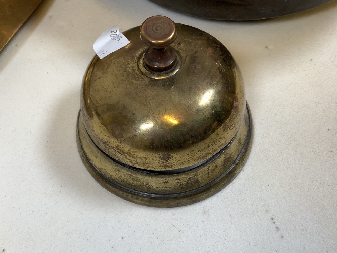 Fire items, coal scuttle, warming pan also with a shop bells etc. - Image 3 of 3
