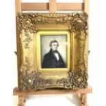 A High quality miniature portrait in gilded frame. With information verso.