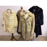 A quantity of fur, sheepskin and faux fur coats