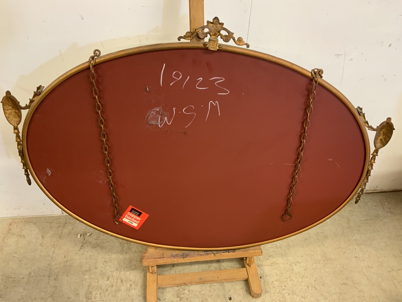 A mid century mirror in metal frame. W:82cm x H:57cm - Image 4 of 4