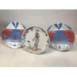 A villeroy and Boch design 1900 dinner plate with 2 Ralph Lauren Pueblo dinner plates by Wedgwood