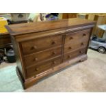 A good quality modern sideboard with two hidden drawers above six large drawers. W:160cm x D:53cm