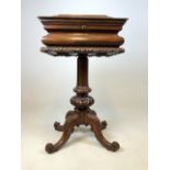 A Four division rosewood tea poy in the manner of Gillows. W:44cm x D:35cm x H:78cmq2