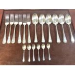 Silver. Six matching forks and spoons. Edwardian, London varying years. From the Goldsmiths and