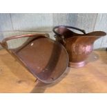 Early 20th century log basket and coal scuttle.