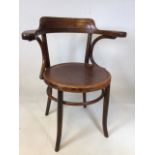 An early 1900s Fischer Bentwood armchair W:63cm x H:81cm