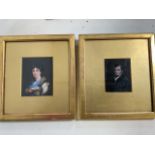 A pair of miniature oil portraits of George Rose (barrister 1782-1873) and his sister N.W.Rose. Also