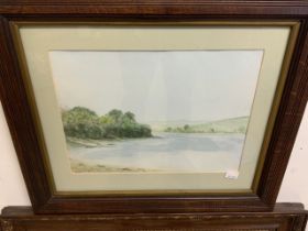 Three original watercolours. Devon scenes. Beached boats image size W:28cm x H:18cm