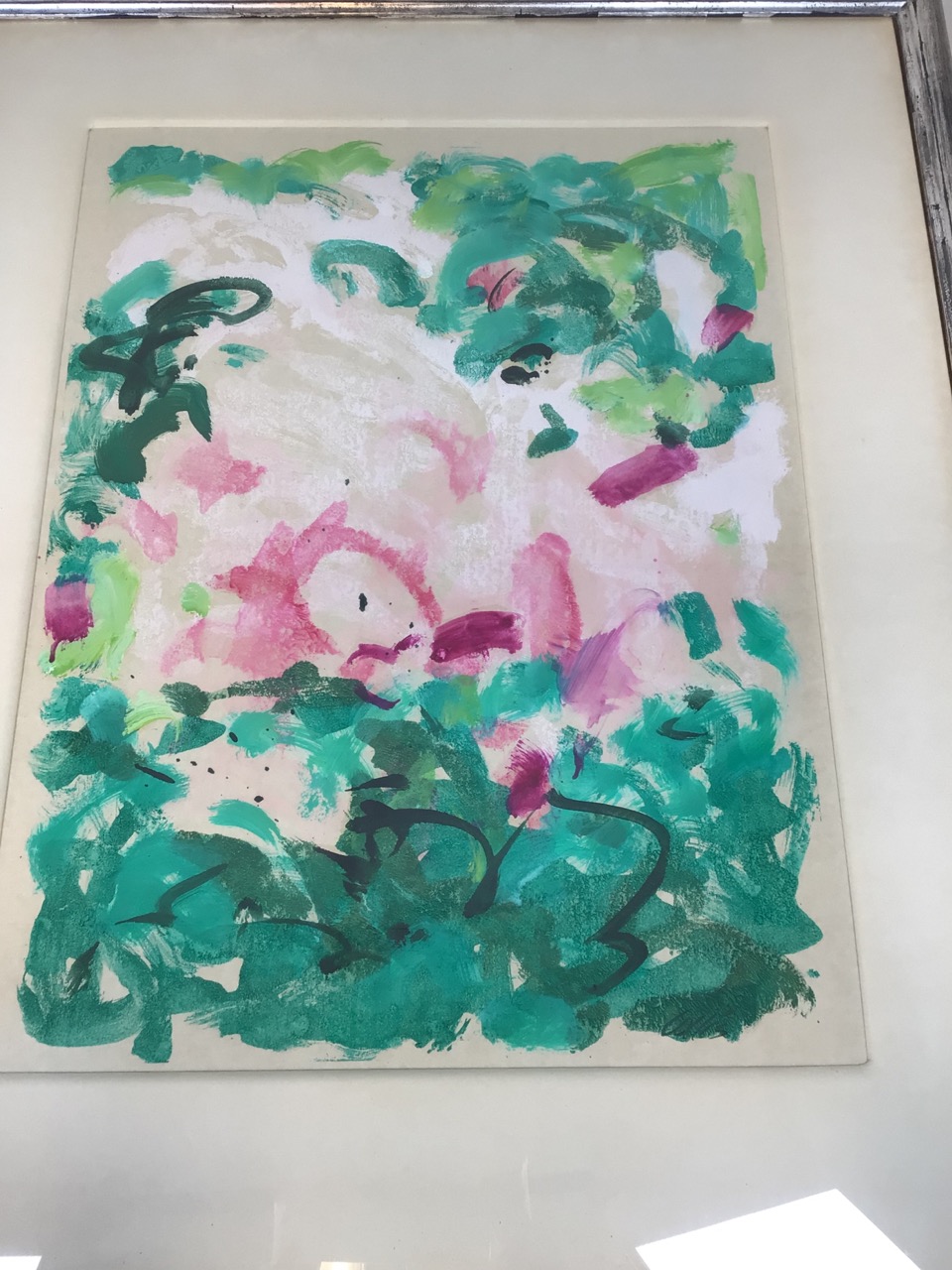 Mary Collis (Nairobi 1950) Painting entitled Frondscene No.22 Study in pink and green, water - Bild 2 aus 9