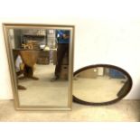 Two mirrors. Largest W:102cm x H:70cm