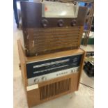 Two vintage radios a Vidor also with a H.M.V radio.