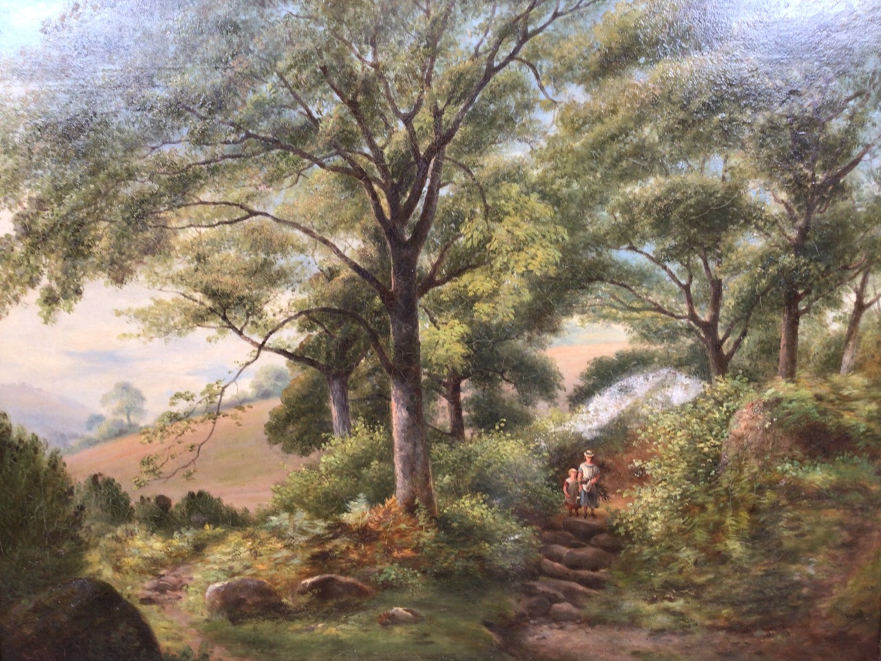 An oil painting of a woodland country scene W:70cm x H:55cm - Bild 4 aus 5