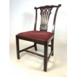 An Irish mahogany 18th century side chair with unusual rope twist carving to the edges. Seat