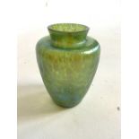 A Loetz small green glass vase. C.1900.
