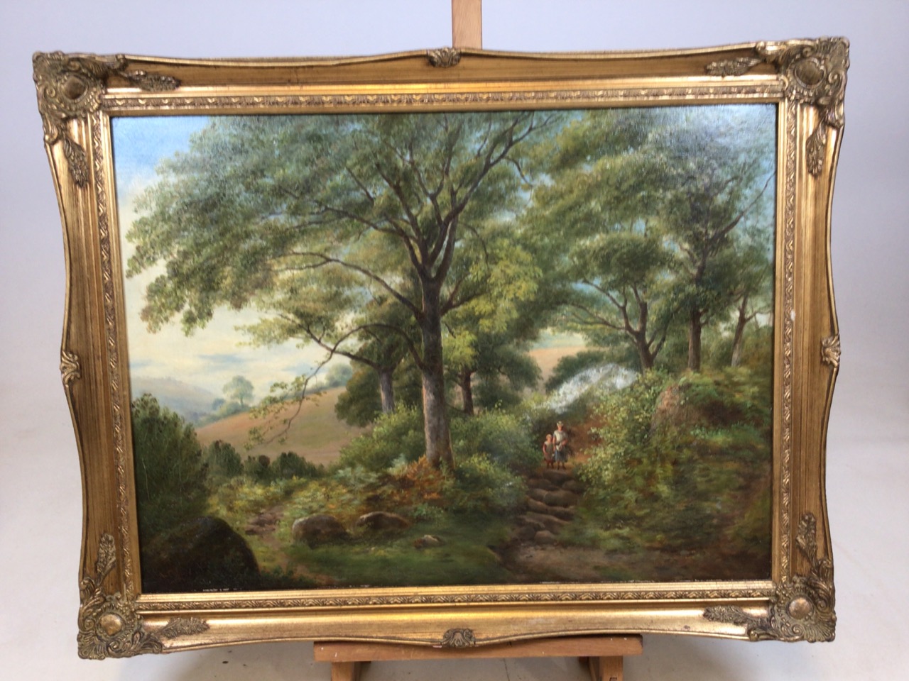 An oil painting of a woodland country scene W:70cm x H:55cm - Bild 2 aus 5