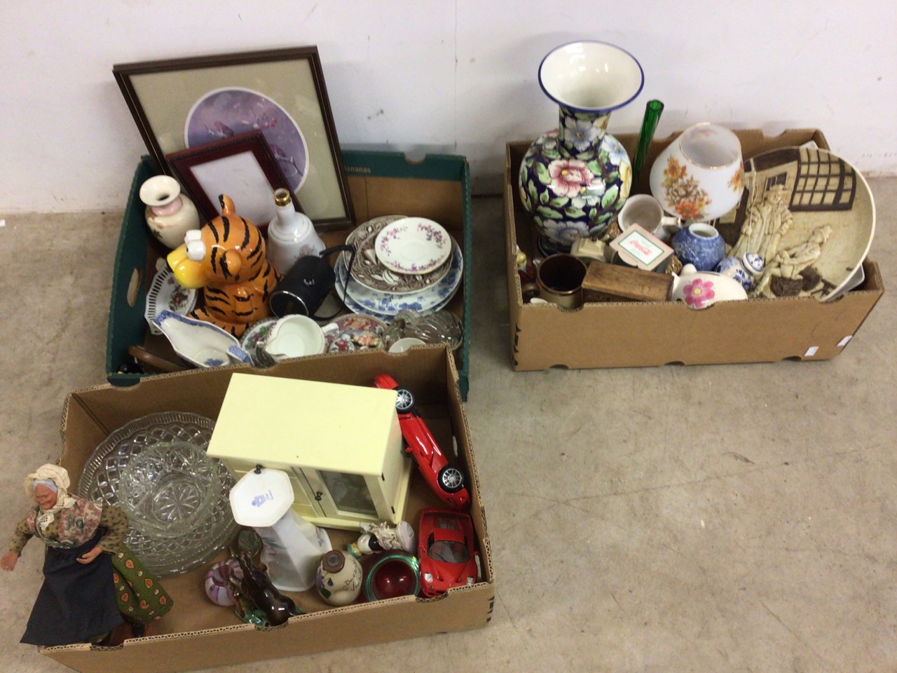 Three boxes of mixed ceramics and other items