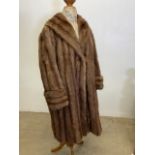 A vintage shawl collar mink coat. Length 103cm