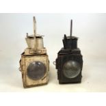 Two vintage railway lanterns. H:45cm