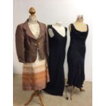 Evening wear items including an Amanda Wakely black dress, a Jasper Conrad black dress, a Fenn