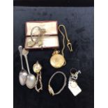 Two 9ct gold ladies watches, a decorative pocket watch and two others also with 3 9carat gold rings