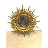 A large modern gilt sun mirror. W:98cm x H:98cm