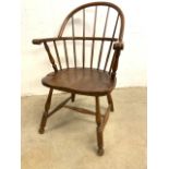 A Thonet style open arm chair, stick back with Bent wood top. H:46cm