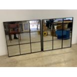 A pair of black framed square mirrors. W:90cm x H:90cm