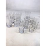 Daum Crystal glasses circa 1960s. Eight Sherry glasses, six Gin and tonic glasses and one other,