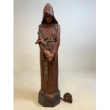 An Antique plaster monk figure. H:79cm