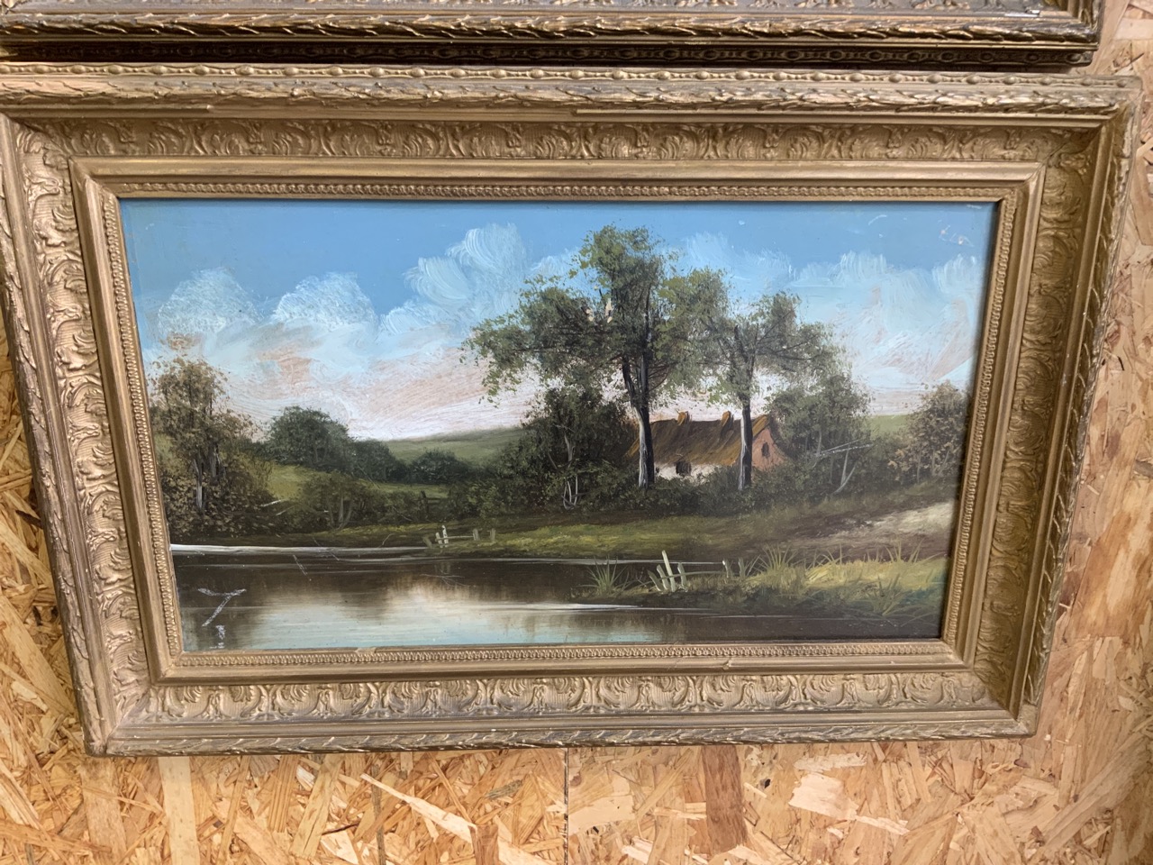 A pair of Victorian oils in gesso gilt frames. - Image 3 of 4