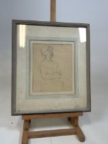 Philip Matthews (British b.) pencil sketch Signed of a seated figure in pencil P.M 48.