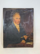 A portrait possibly George Stephenson (1781-1848) c.1820. Renowned as the Father of Railways. Oil on