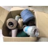 A quantity of knitting yarn on cones