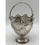 Provincial silver footed basket with makers mark for George Nathan and Ridley Hayes. Hallmarked to