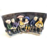 A rare figure group by Will Young, Widecombe Fair, Runnaford Pottery, Devon C.1960s signed