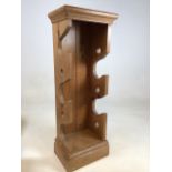 A pine wine rack for 6 bottles W:28cm x D:18.5cm x H:76cm