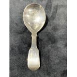 A silver caddy spoon, James Beebe, London 1834.